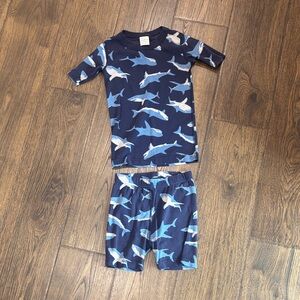 Hanna Andersson Blue Shark Print Kids Pajamas